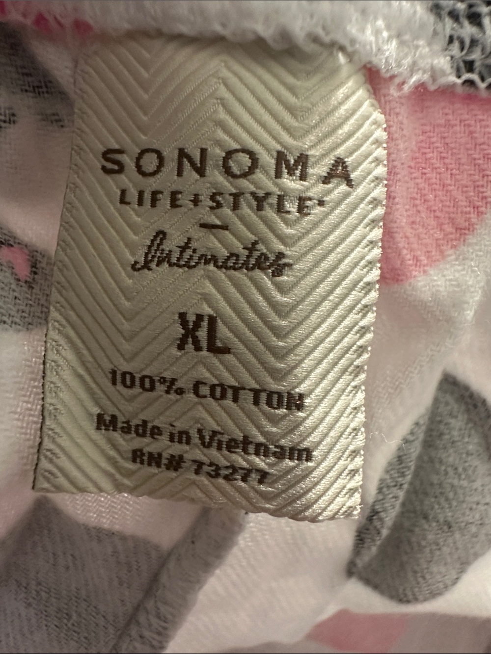 Sonoma White Pajama Set with Pink and Black Polka Dots - Picture 9 of 9